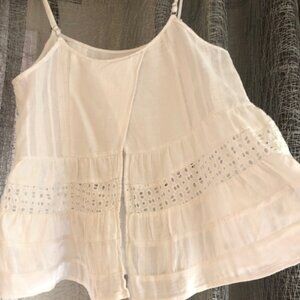 BCBG White 100% Cotton Top